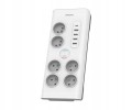 Listwa przeciwprzepięciowa PHILIPS 6 gniazd zasilania 5 port USB 2M biała