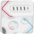 Listwa przeciwprzepięciowa PHILIPS 6 gniazd zasilania 5 port USB 2M biała
