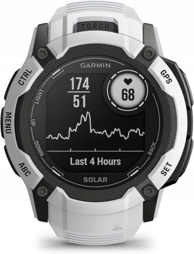 Smartwatch męski Garmin Instinct 2X Solar 1,1" GPS Bluetooth Biały Kwarc