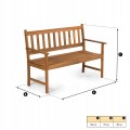 Ławka 2-osobowa Fieldmann 122x57x85cm 190kg