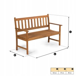 Ławka 2-osobowa Fieldmann 122x57x85cm 190kg