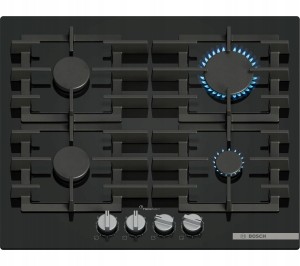 Płyta gazowa Bosch PPP6A6I40 4 pola 7500W żeliwne ruszta szkło FlameSelect