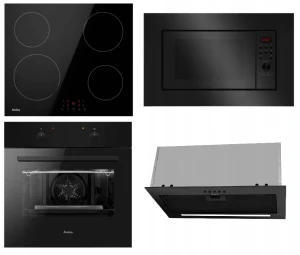 Zestaw AGD do zabudowy Piekarnik + Płyta indukcyjna + Mikrofalówka + Okap