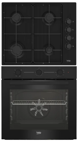 Zestaw AGD do zabudowy BEKO Piekarnik + Płyta gazowa czarny