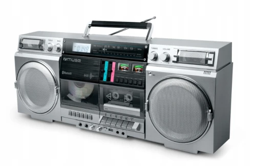 Radioodtwarzacz BOOMBOX MUSE M-380 CD AUX BLUETOOTH USB Srebrny