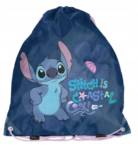 Worek szkolny na buty STITCH DS26XX-712 na sznurkach Lilo i Stitch niebiesk