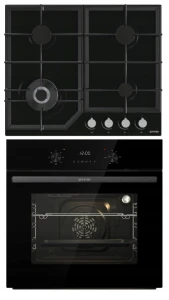 Zestaw AGD do zabudowy GORENJE Piekarnik + Płyta gazowa czarny