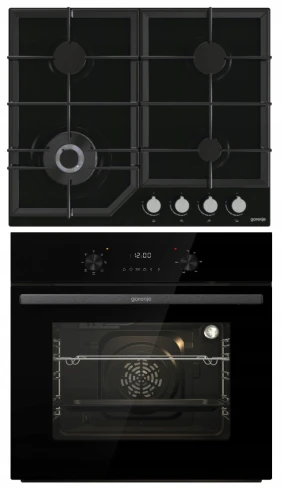 Zestaw AGD do zabudowy GORENJE Piekarnik + Płyta gazowa czarny