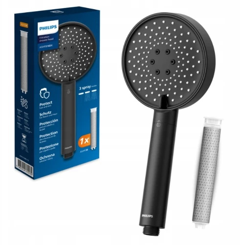 Słuchawka prysznicowa z filtrem Philips ASH1516BK/10 ACF czarna