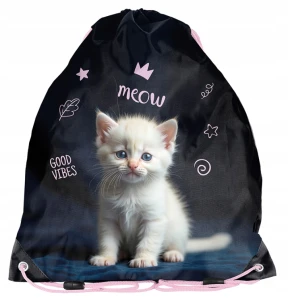 Worek na buty obuwie KOT PP26CD-712 Biały Kotek dla dziewczynki