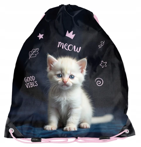 Worek na buty obuwie KOT PP26CD-712 Biały Kotek dla dziewczynki