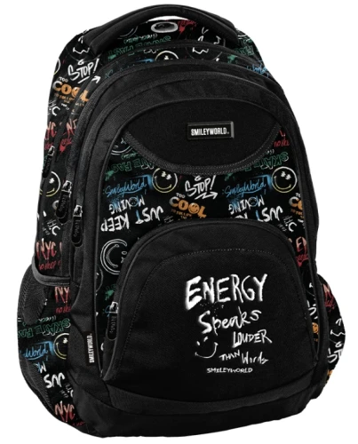 Plecak tornister szkolny młodzieżowy SMILEY SM26LA-2708 Energy Graffiti