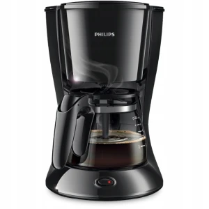 Ekspres do kawy przelewowy Philips HD7432/20 0,6L LED szklany czarny