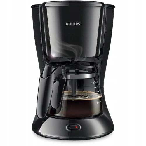 Ekspres do kawy przelewowy Philips HD7432/20 0,6L LED szklany czarny