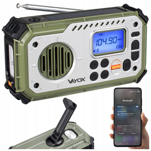 Radio przenośne FM AM Vayox VA0440 z powerbankiem Bluetooth na baterie