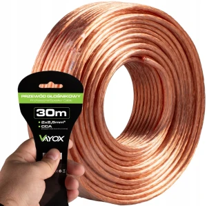 Kabel przewód głośnikowy Voyox 2*2,5mm 30m dwużyłowy CCA AUDIO