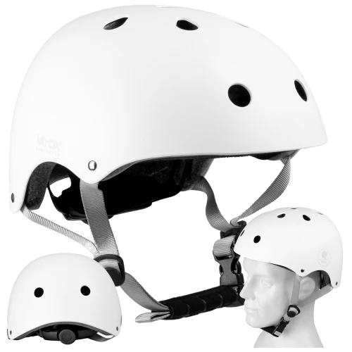 Kask rowerowy dziecięcy Vayox VA0422WMM regulowany na hulajnoge rolki biały