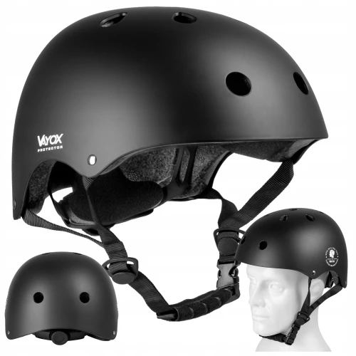Kask rowerowy dziecięcy Vayox VA0422BMM M czarny na hulajnogę rolki