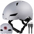 Kask na rower hulajnogę Vayox VA0423BMM regulowany lampka LED szary ma