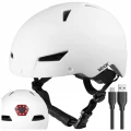 Kask na rower hulajnogę Vayox VA0423WMM regulowany lampka LED biały mat