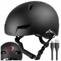 Kask na rower hulajnogę Vayox VA0423BMM regulowany lampka LED czarny mat