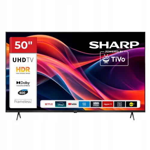 Telewizor Sharp 50HK4445 4K UHD Smart TV HDR Dolby Atmos LED 60Hz czarny